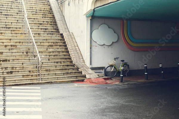 Obraz 길거리, 지하도와 계단