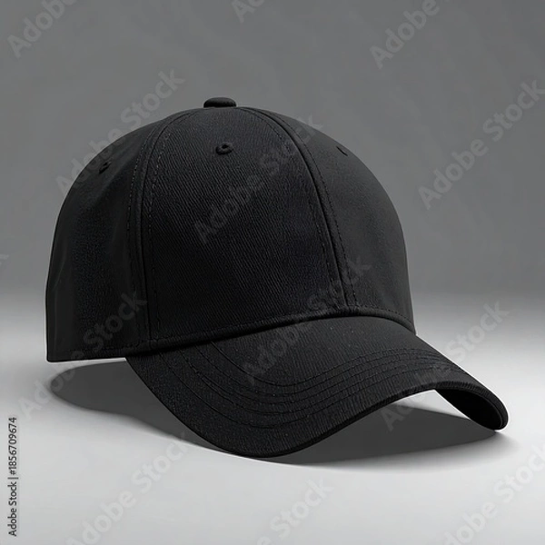 Fototapeta Black baseball cap, simple style