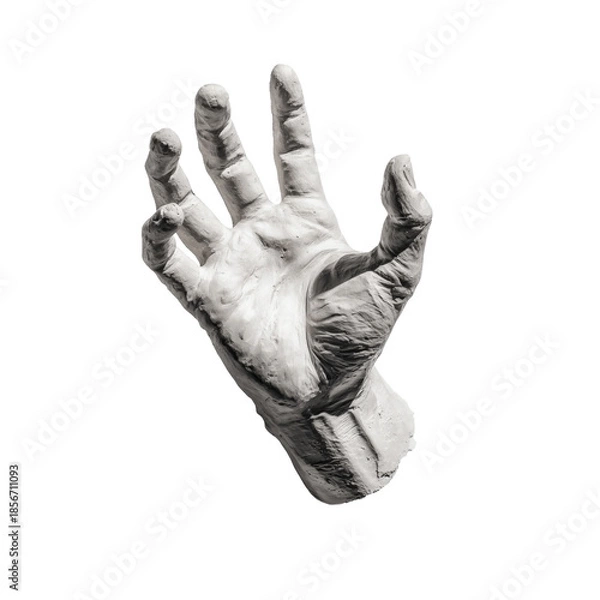 Obraz Single Human Hand Sculpture Plaster Material Isolated