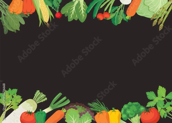 Obraz Vegetable frame with copy space illustration
