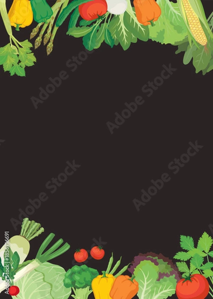 Obraz Vegetable frame with copy space illustration
