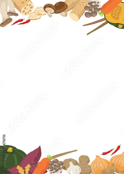 Obraz Vegetable frame with copy space illustration
