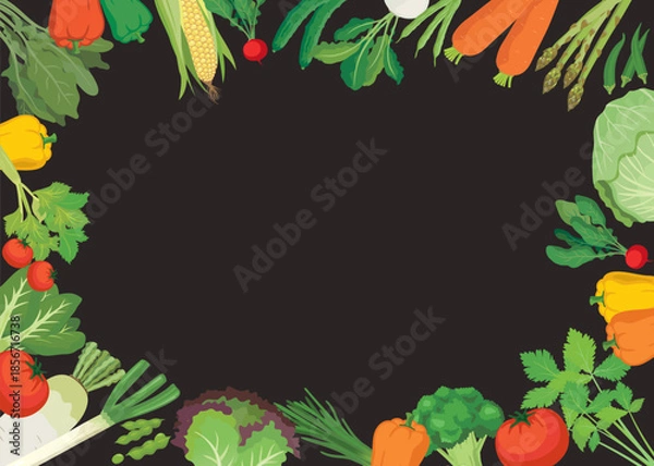 Obraz Vegetable frame with copy space illustration
