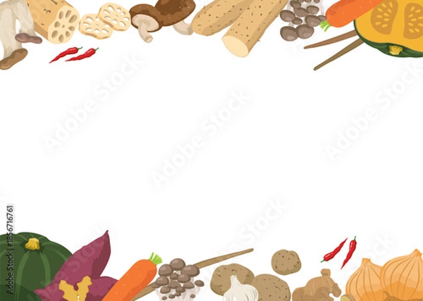 Obraz Vegetable frame with copy space illustration
