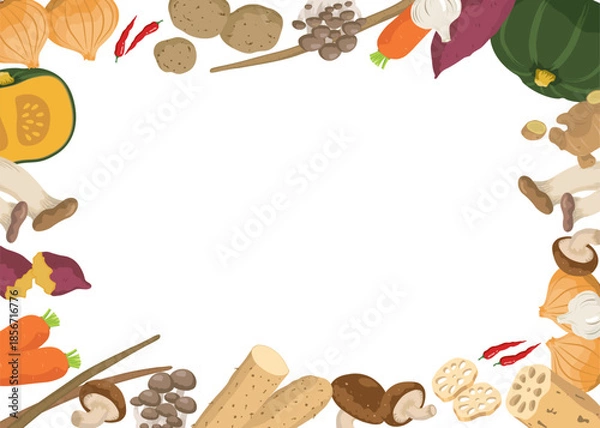 Obraz Vegetable frame with copy space illustration

