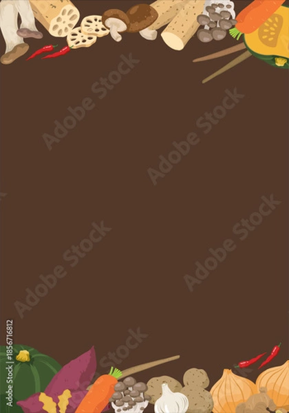 Obraz Vegetable frame with copy space illustration
