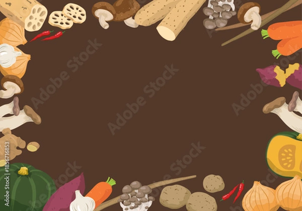 Obraz Vegetable frame with copy space illustration
