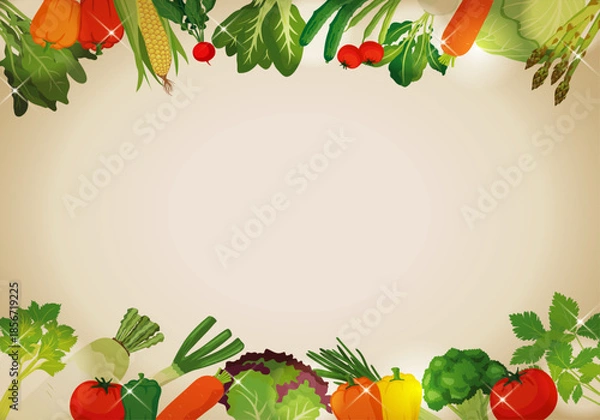 Obraz Vegetable frame with copy space illustration
