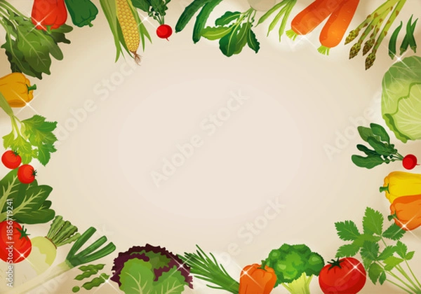Obraz Vegetable frame with copy space illustration
