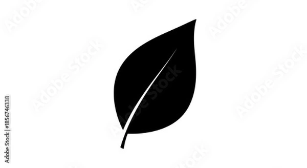 Fototapeta Black leaf shape simple icon.