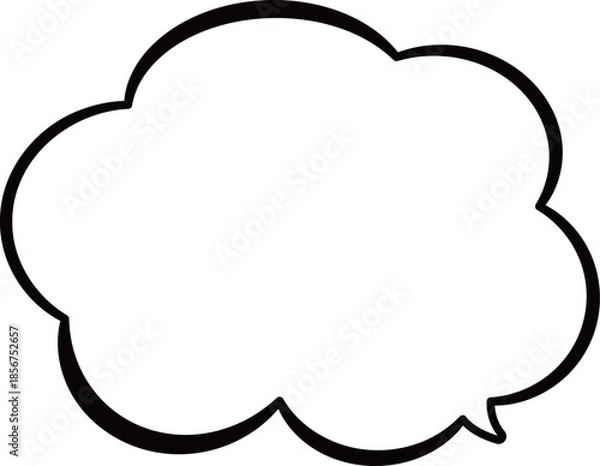 Obraz 黒い雲の形をしたふきだし。シンプルで使いやすい