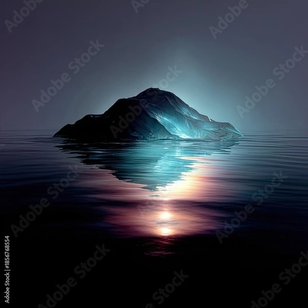 Obraz Mysterious Floating Iceberg with Glowing Reflection