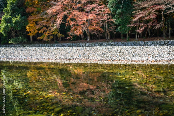 Obraz 日本神話：神聖な森と川（神宮・五十鈴川）