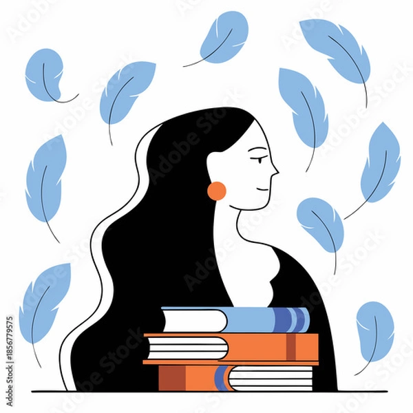 Obraz girl reading book