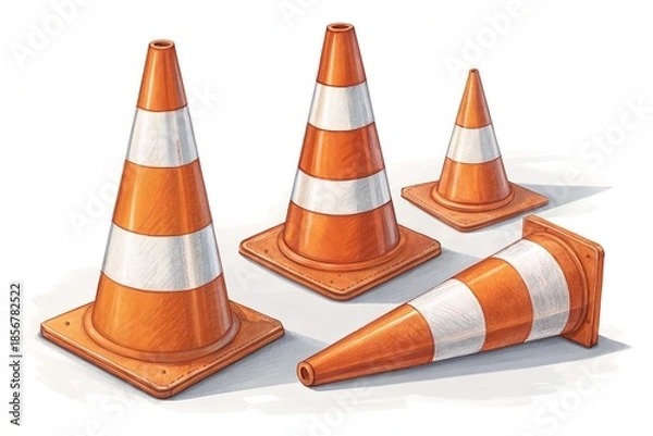 Obraz Road orange cone set
