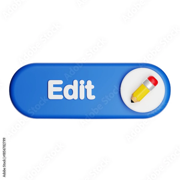 Obraz Blue edit button with pencil icon