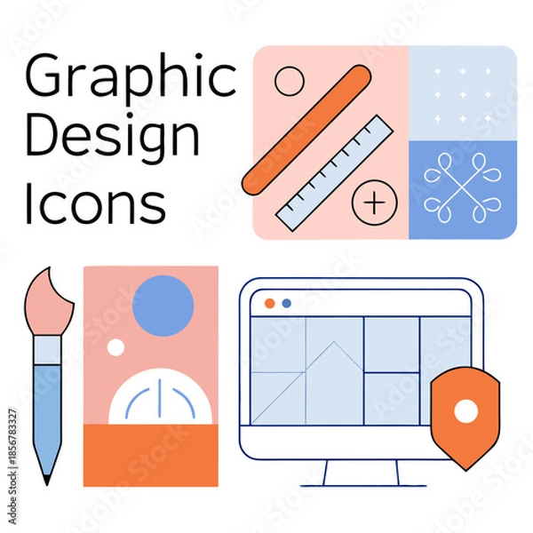 Obraz school icons set