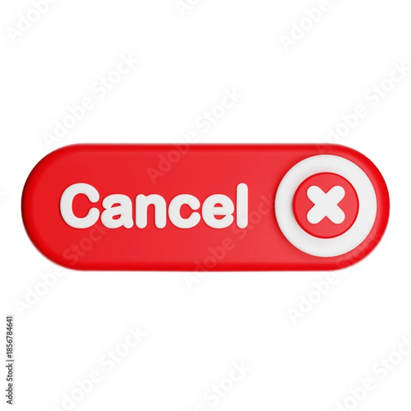Obraz Red 3d cancel button for user interface design