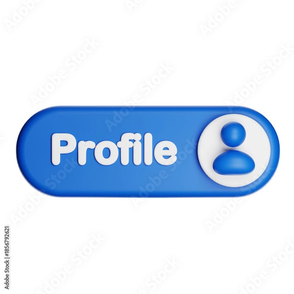 Obraz Profile icon blue button 3d rendering art