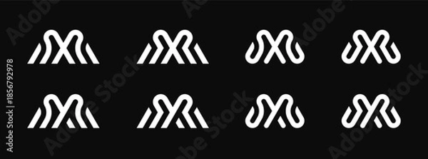 Obraz initial Letter M or MX monogram logo design vector illustration template