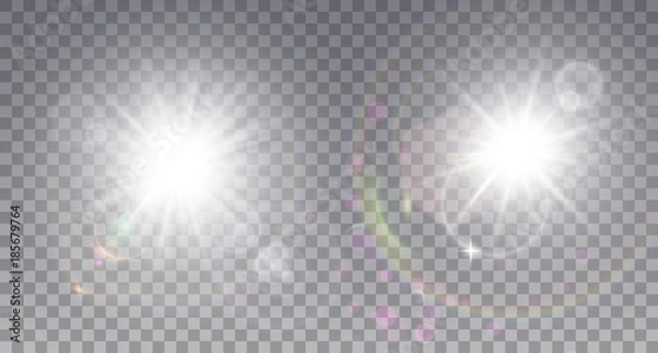 Fototapeta Dwa białe słońca z flarą