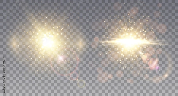 Fototapeta Two sparkling star explosions