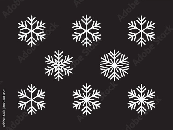 Fototapeta Snowfall design, Snowfall set  art 
