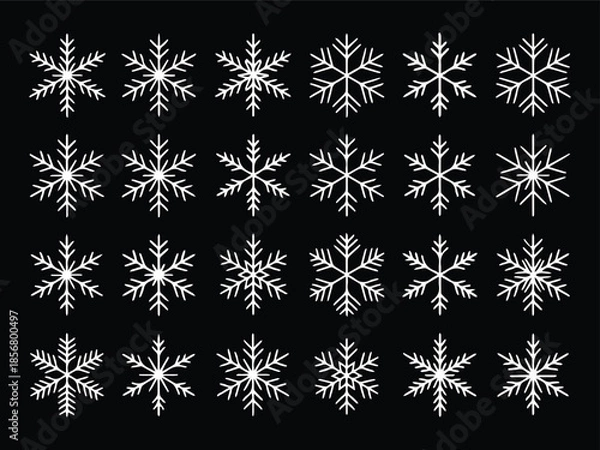 Fototapeta Snowfall design, Snowfall set  art 
