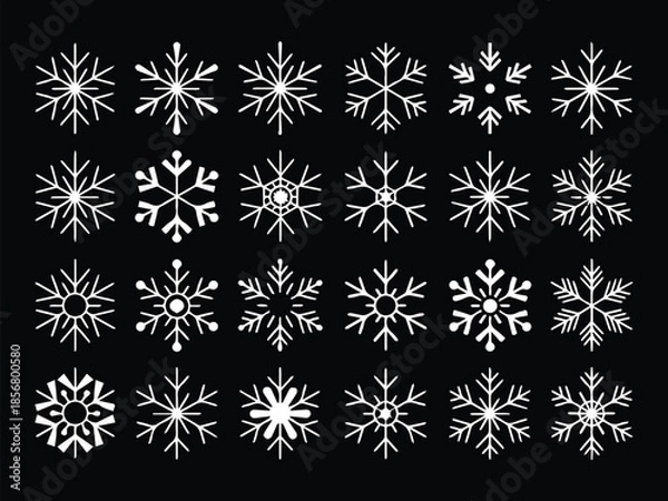Fototapeta Snowfall design, Snowfall set  art 
