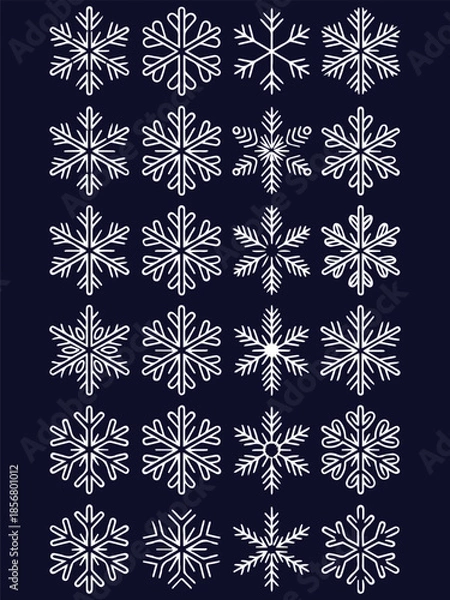 Fototapeta Snowfall design, Snowfall set  art 
