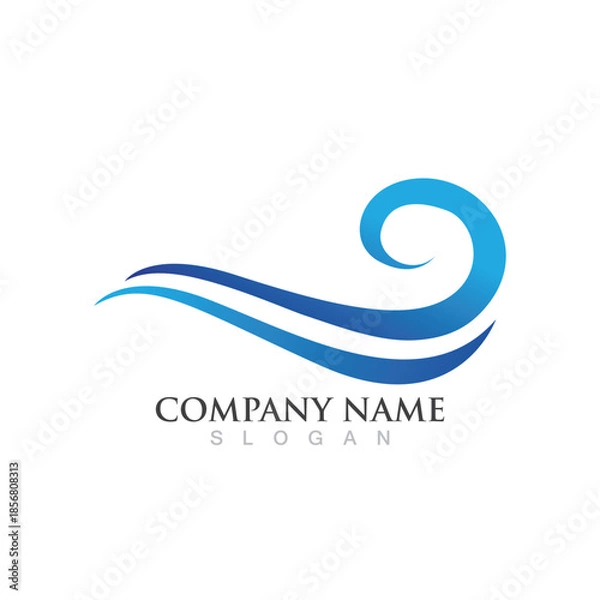 Fototapeta Water wave logo vector