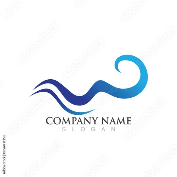 Fototapeta Water wave logo vector