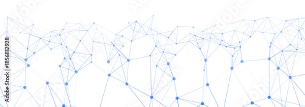 Obraz Abstract Blue Digital Network Connection  Technology Background