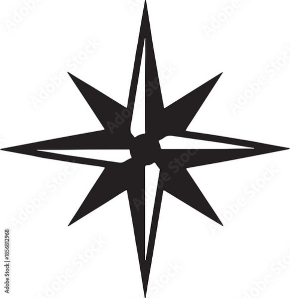Obraz Black compass rose symbol navigation