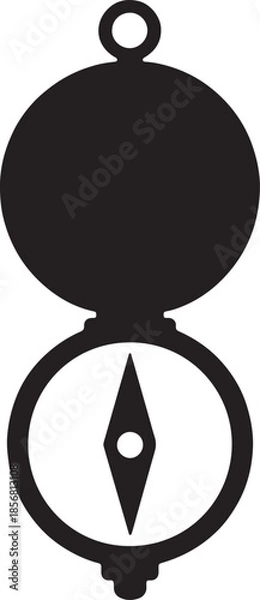Obraz Black compass with white background navigation direction 3 symbol
