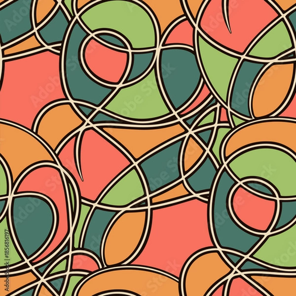 Obraz Seamless pattern with a simple abstract drawing. Vector illustration.
