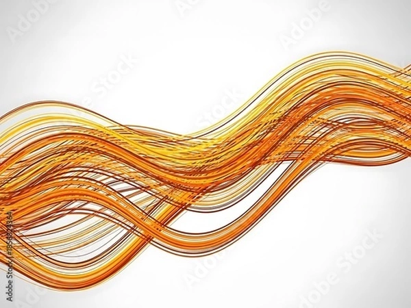 Obraz Orange Gradient Wavy Lines on White Background