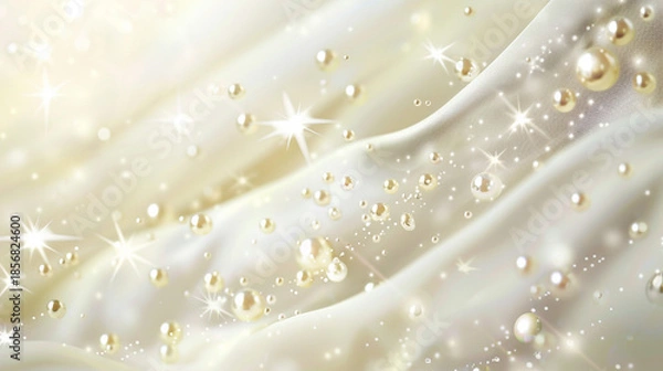 Fototapeta パール真珠の美しい滑らかな布のビジネス背景