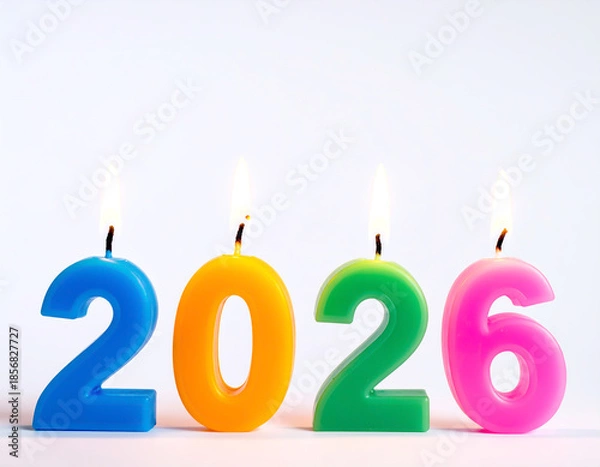 Obraz 2026 Zahlenkerzen Silvester Neujahr 