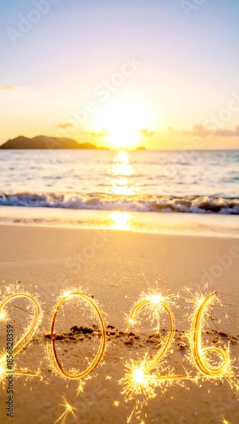 Obraz Auf ins Jahr 2026 am Strand 