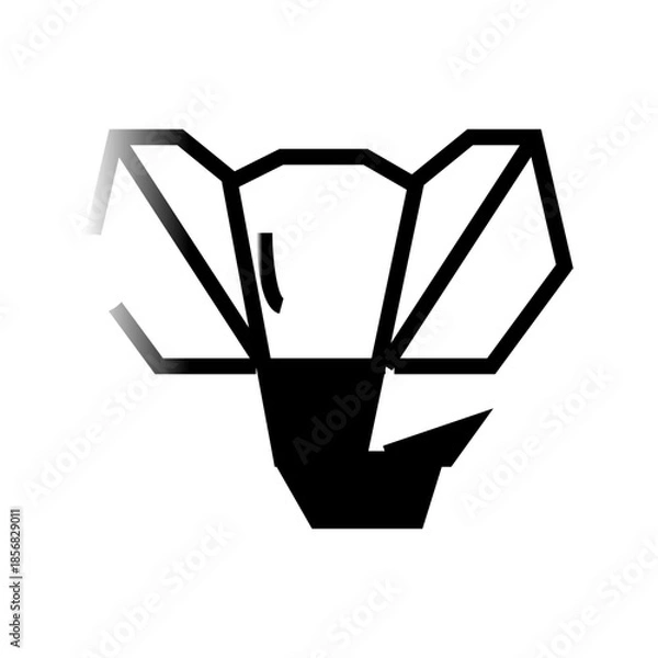 Fototapeta vector elephant origami illustration 