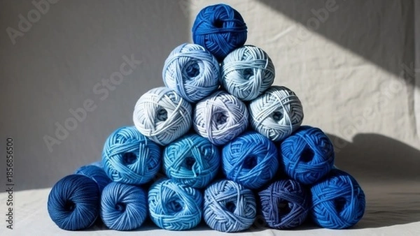 Obraz 青糸玉が美しく積まれる