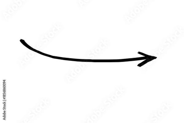 Obraz  Hand drawn black curved arrow