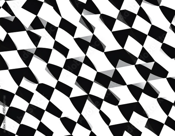 Obraz Abstract checkered pattern with 3D effect