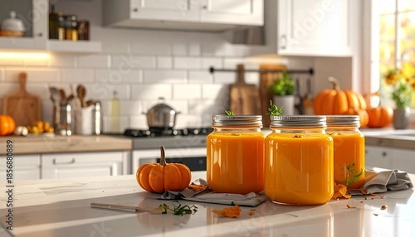 Obraz Eingekochte Kürbissuppe