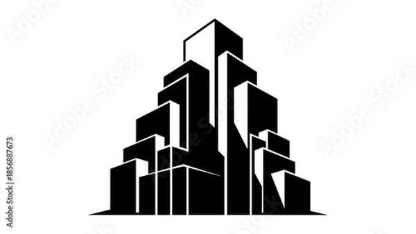 Obraz Geometric Cityscape Building Skyscraper Architecture Structure.