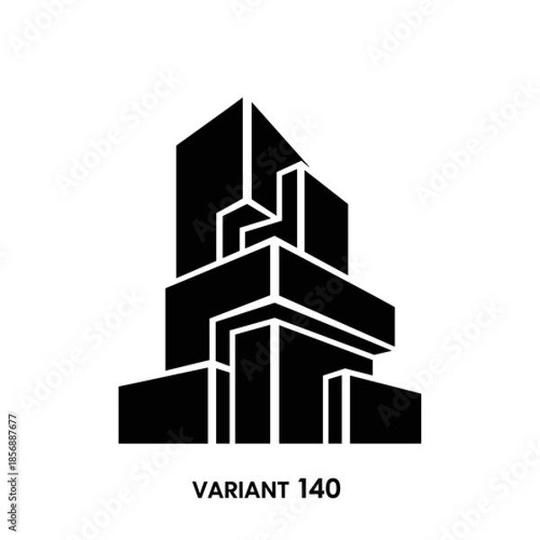 Obraz Geometric Building Structure Variant 140 Illustration.