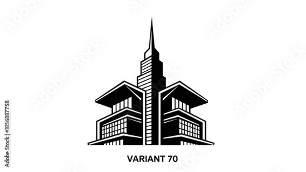 Obraz Modern Building Architecture with Stylized Tower.