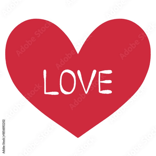 Fototapeta 文字が書かれた赤いハート　LOVE
