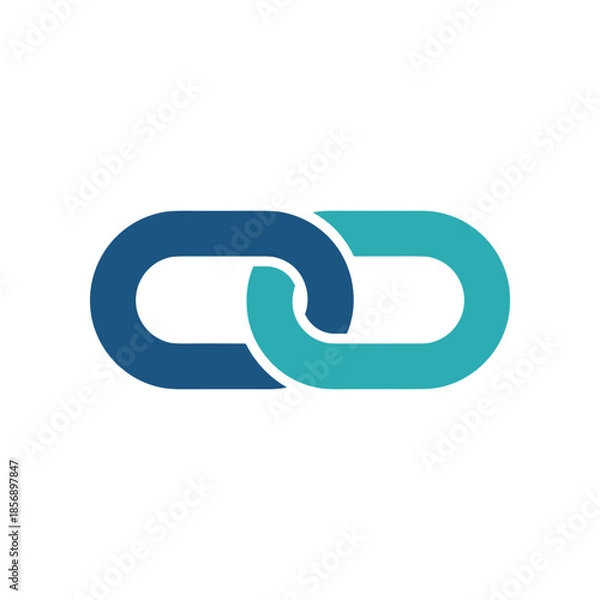 Obraz Two Interlocking Chain Links Representing Connection and Unity.